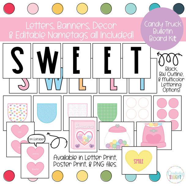 Candy Heart Truck - Valentines - February Bulletin Board Kit by Creatively Taught