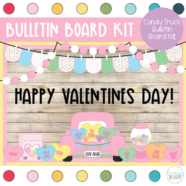 Candy Heart Truck - Valentines - February Bulletin Board Kit by Creatively Taught
