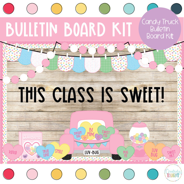Candy Heart Truck - Valentines - February Bulletin Board Kit by Creatively Taught
