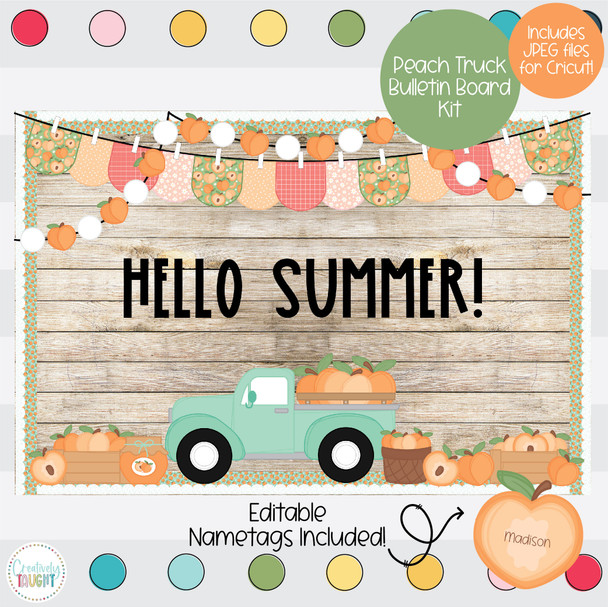 Peachy Sweet - Peach Truck - Summer - June Bulletin Board Kit