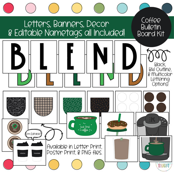 Back to the Grind - Coffee - Back to School - August Bulletin Board Kit by Creatively Taught