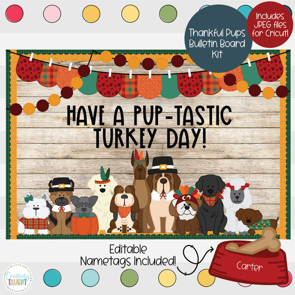 Thankful Pups - Thanksgiving - November Bulletin Board Kit