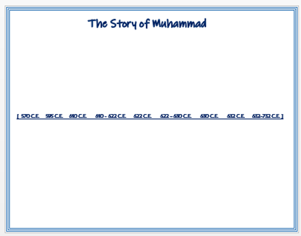 The Story of Muhammad - Timeline Activity/Assessment