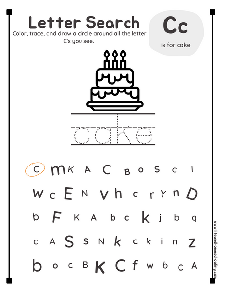 Preschool-Kindergarten Alphabet Search