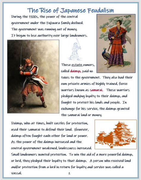 The Rise of Japanese Feudalism + Assessments