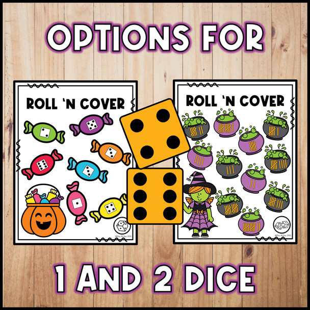 Halloween Roll and Cover Number Mats | French Version Included