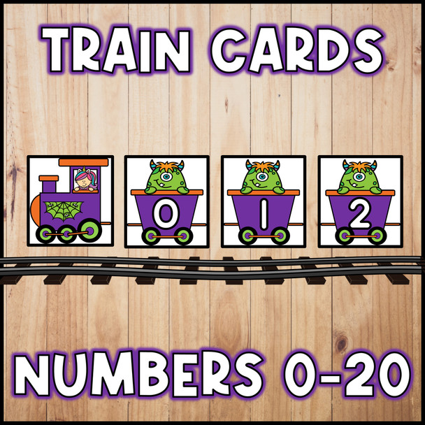 Halloween Number Train | Number Cards 0 to 20