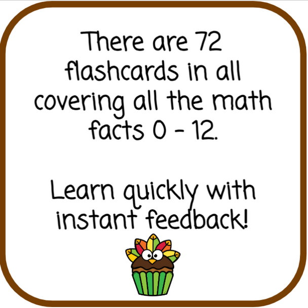 Thanksgiving Multiplication Flashcard Game