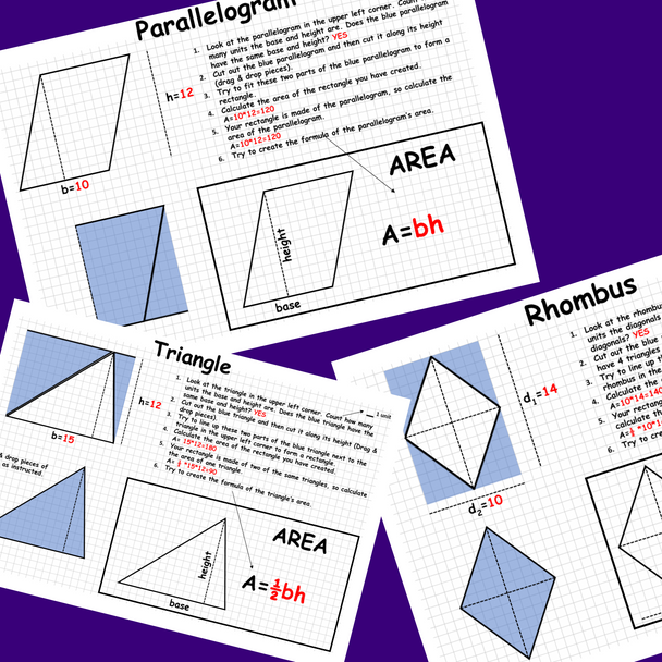 Discovering Area Formulas Triangle Quadrilaterals Inquiry Based Learning Project