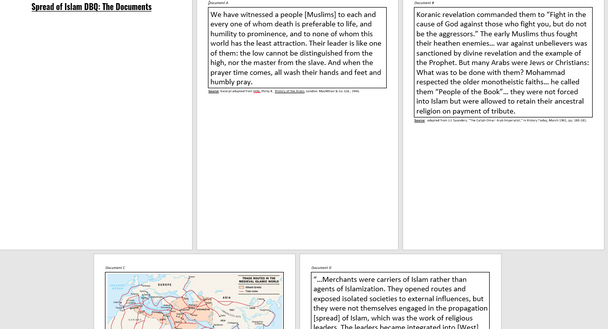 Spread of Islam DBQ