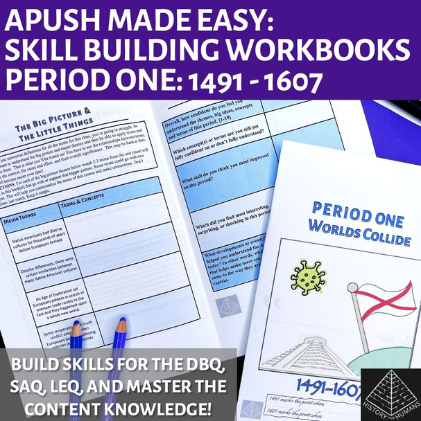 AP US History Period 1 Workbook | Skill Building for DBQ, SAQ, MCQ, & Test Prep!