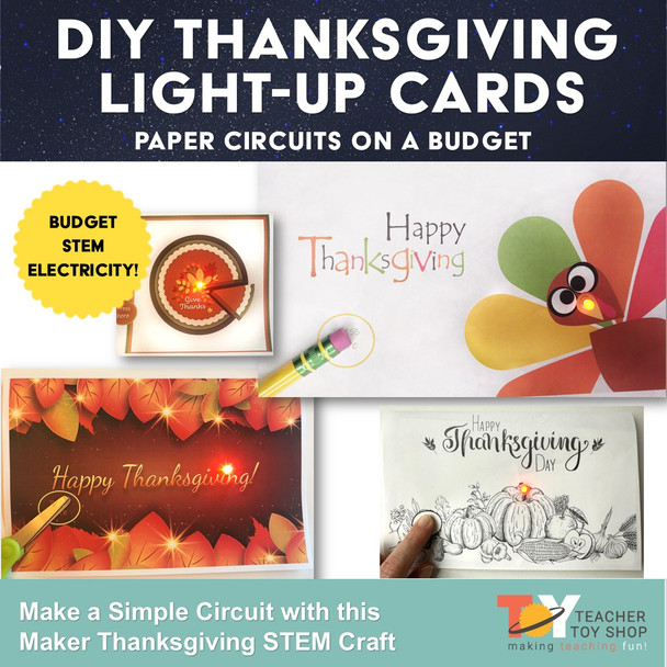 Thanksgiving STEM Electricity Paper Circuit Cards Activity | Circuits Project
