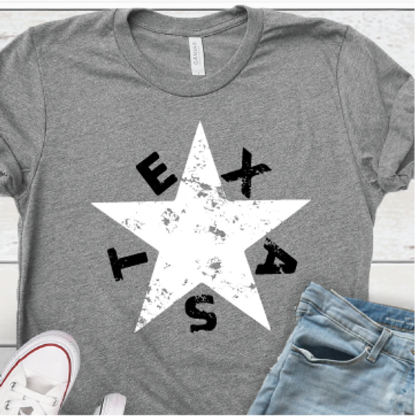 "Texas Zavala Flag" Crew Neck Shirt (Front and Back)