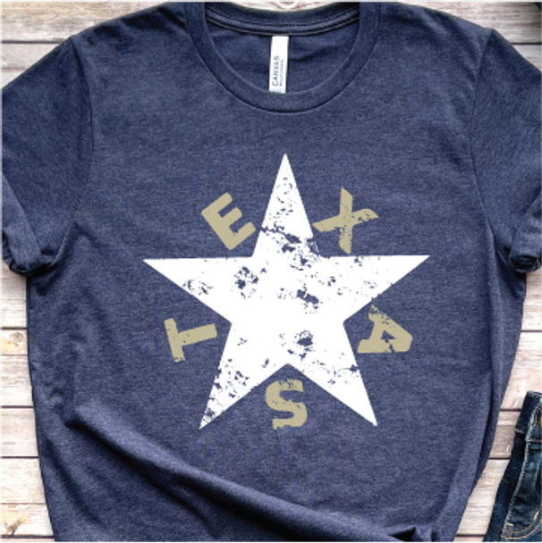 "Texas Zavala Flag" Crew Neck Shirt (Front and Back)