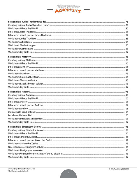 The Disciples Activity Book