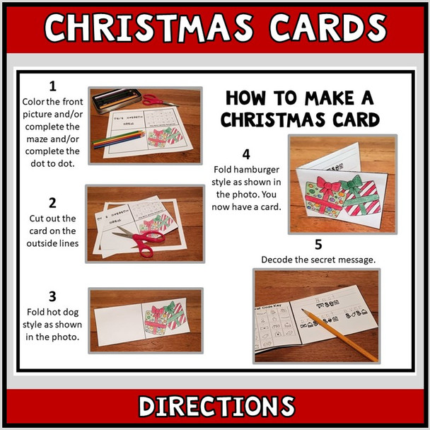 Christmas Party Activity - Secret Code Cards