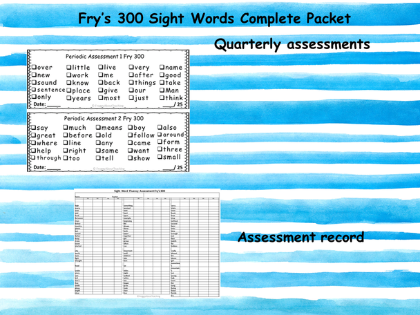 Fry Sight Word Activities Practice