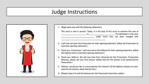 Mock Trial Scenarios 1 - court simulation for middle school
