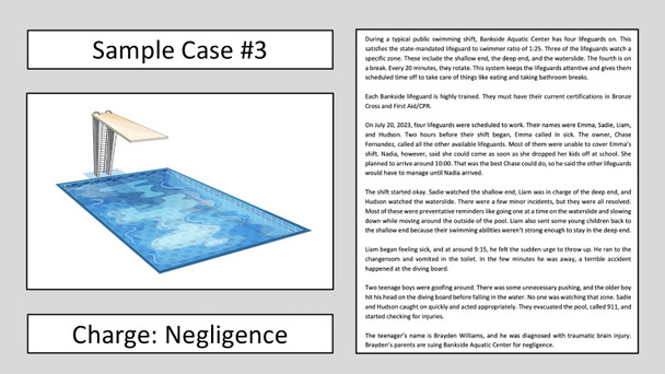 Mock Trial Scenarios 1 - court simulation for middle school