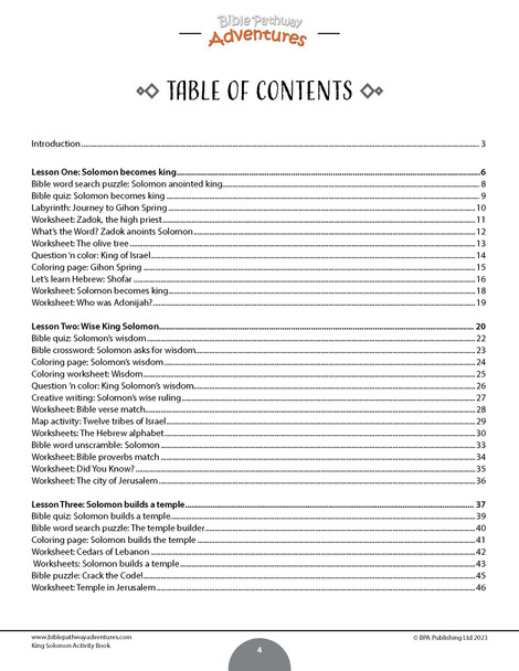 King Solomon Activity Book