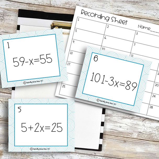 Solve Two-Step Equations Task Cards (Print & Digital)