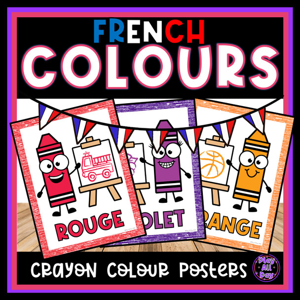 French Color Posters – Crayon Theme | Affiches pour les couleurs