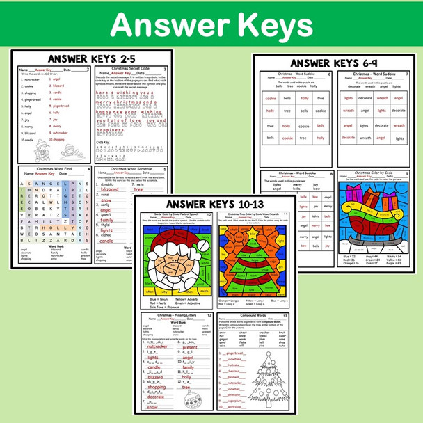 Christmas Worksheets for Morning Work - Print & Go