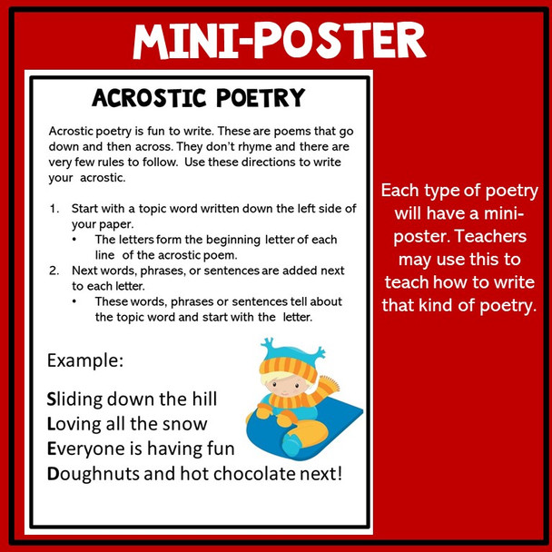 Writing Poetry Christmas Winter Theme 