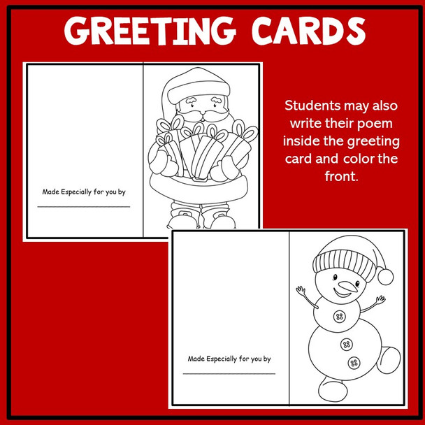 Writing Poetry Christmas Winter Theme 