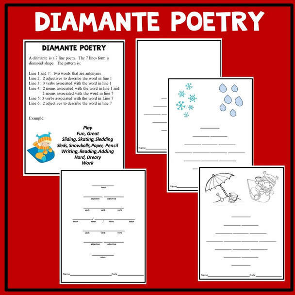Writing Poetry Christmas Winter Theme 
