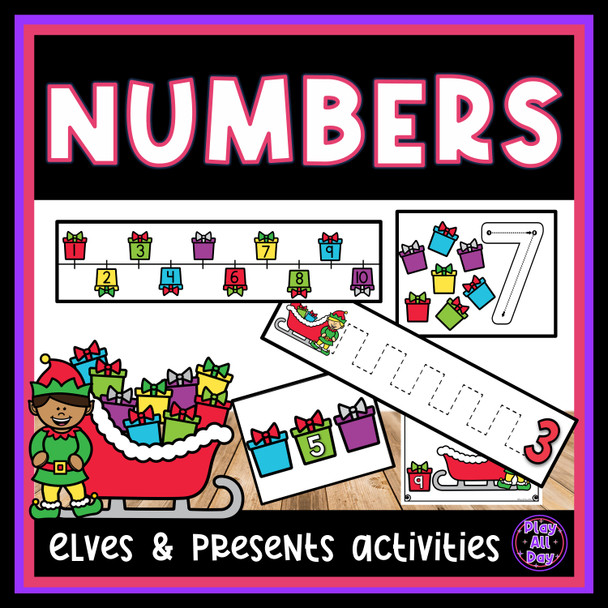 Christmas Numbers 1 to 10 Activities | Holiday Gifts and Elves Theme