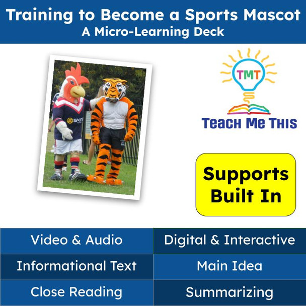 Sports Mascot Informational Text Reading Passage and Activities