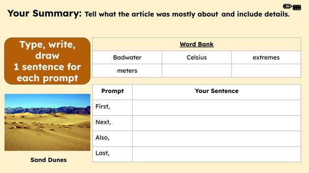 Death Valley Informational Text Reading Passage and Activities