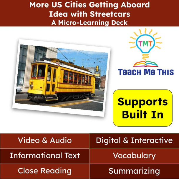 Streetcars Informational Text Reading Passage and Activities