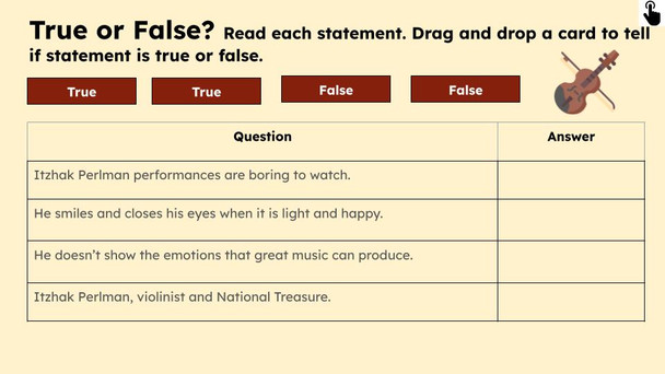 Itzhak Perlman Informational Text Reading Passage and Activities