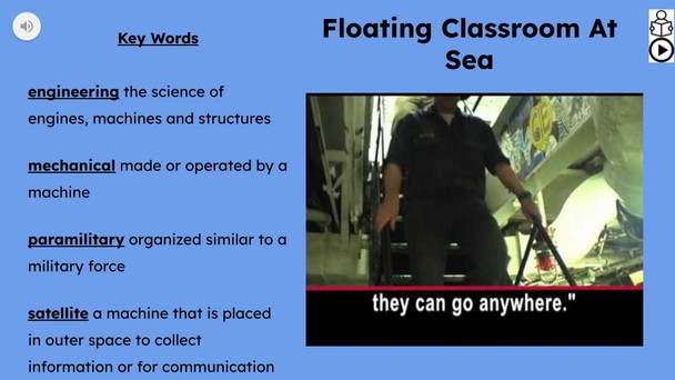 Floating Classroom at Sea Informational Text Reading Passage and Activities