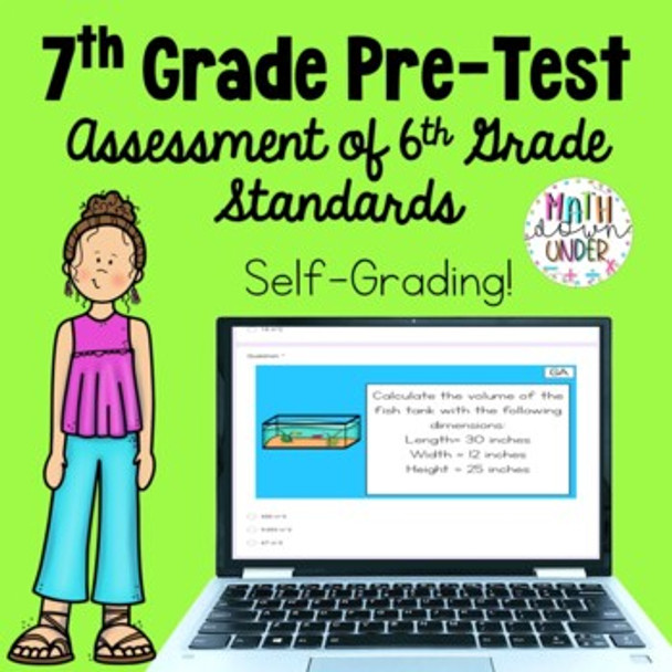 7th Grade Math Pre-Test for Beginning of Year - Digital Google Form