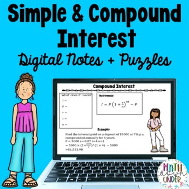 Simple & Compound Interest Digital Activities for Google Slides