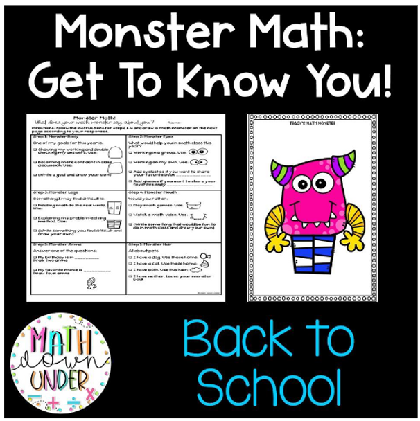 Monster Math! A Back to School Activity for Upper Elementary & Middle School