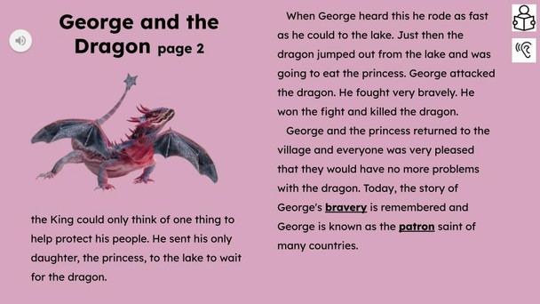 George and the Dragon Reading Passage and Activities