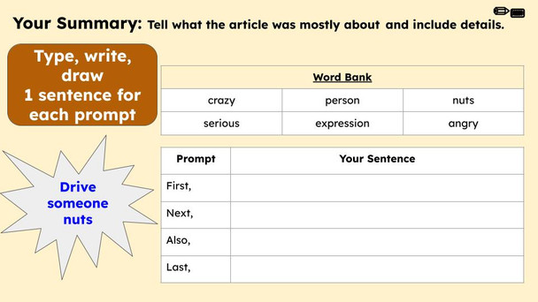  Drive Someone Nuts Figurative Language Reading Passage and Activities