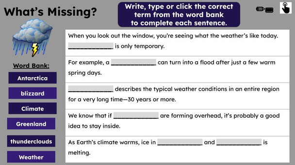 Difference Between Weather and Climate Informational Text Reading Passage and Activities