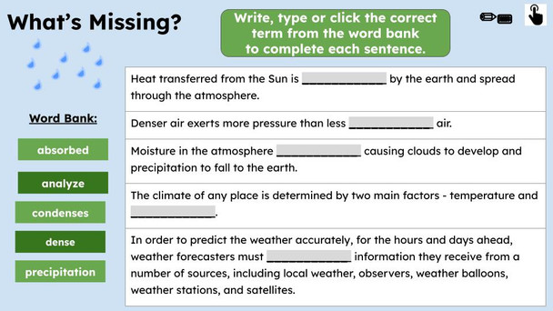 What is Weather? Informational Text Reading Passage and Activities