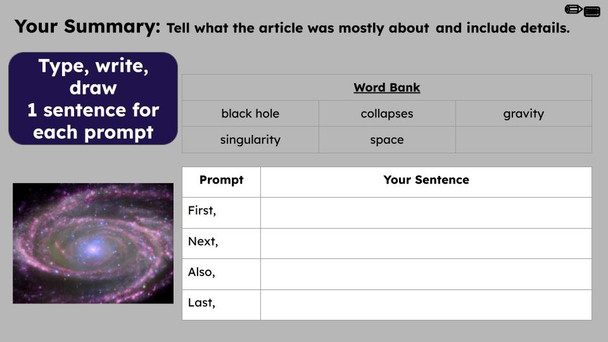 What is a Black Hole? Informational Text Reading Passage and Activities