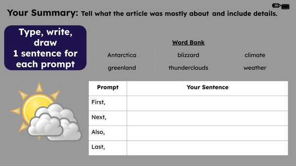 Clouds Informational Text Reading Passage and Activities BUNDLE