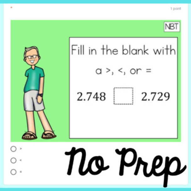 6th Grade Math Pre-Test for Beginning of Year - Digital Google Form