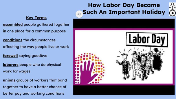 Labor Day  Informational Text Reading Passage and Activities