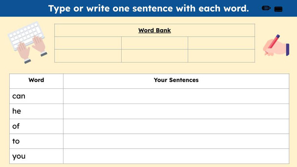 FREE Learn to Read and Spell Sight Words Lesson 1