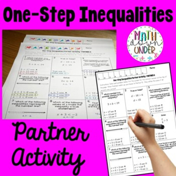 One Step Inequalities - Partner Activity