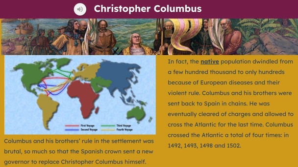 Columbus Day Informational Text Reading Passage and Activities